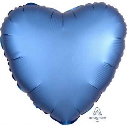 Satin Blue Heart Shape Foil Balloon