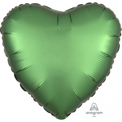 Satin Emerald Heart Shaped Foil Balloon