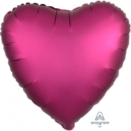 Satin Pomegranate Heart Shape Foil Balloon