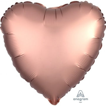 Satin Rose Gold Heart Shaped Foil Balloon