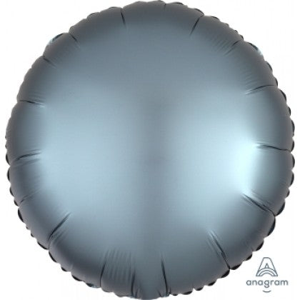 Satin Steel Blue Round Shape Foil Balloon