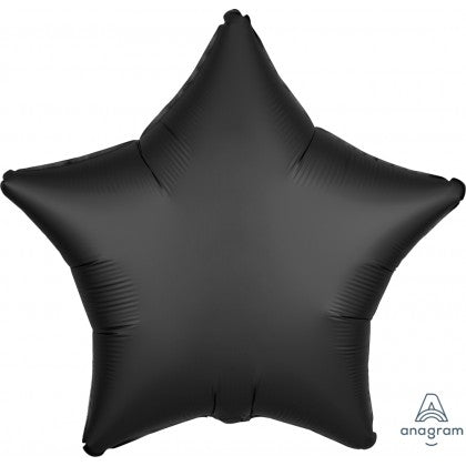 Satin Black Star Shaped Foil Balloon