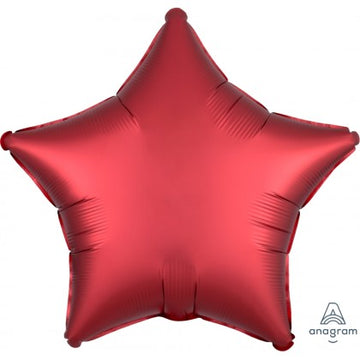 Satin Red Star Shaped Foil Balloon