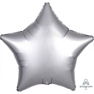 Satin Silver Star Shape Foil Balloon